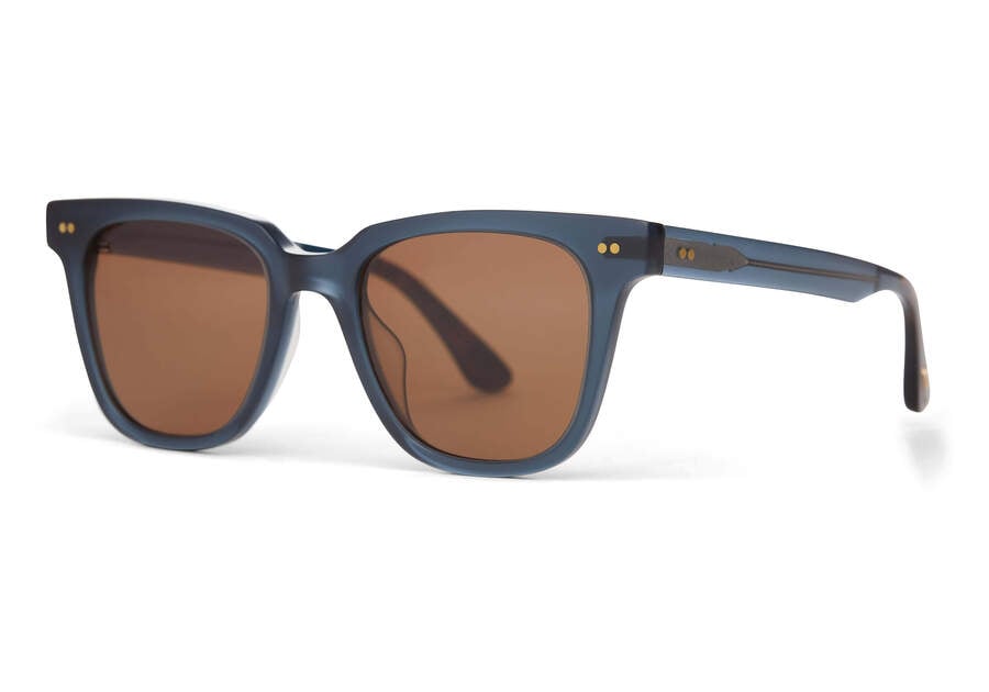 Memphis 301 Black Teal Handcrafted Sunglasses Side View Opens in a modal