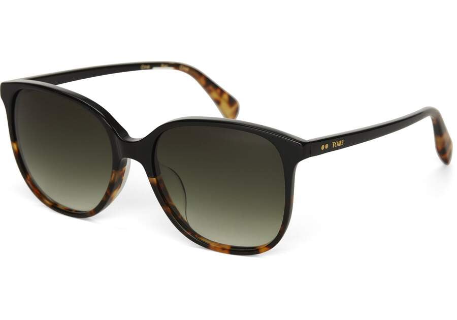 Sandela Black Tortoise Fade Handcrafted Sunglasses Side View Opens in a modal