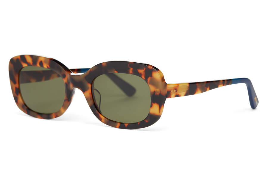 Jules Blonde Tortoise Handcrafted Sunglasses Side View Opens in a modal