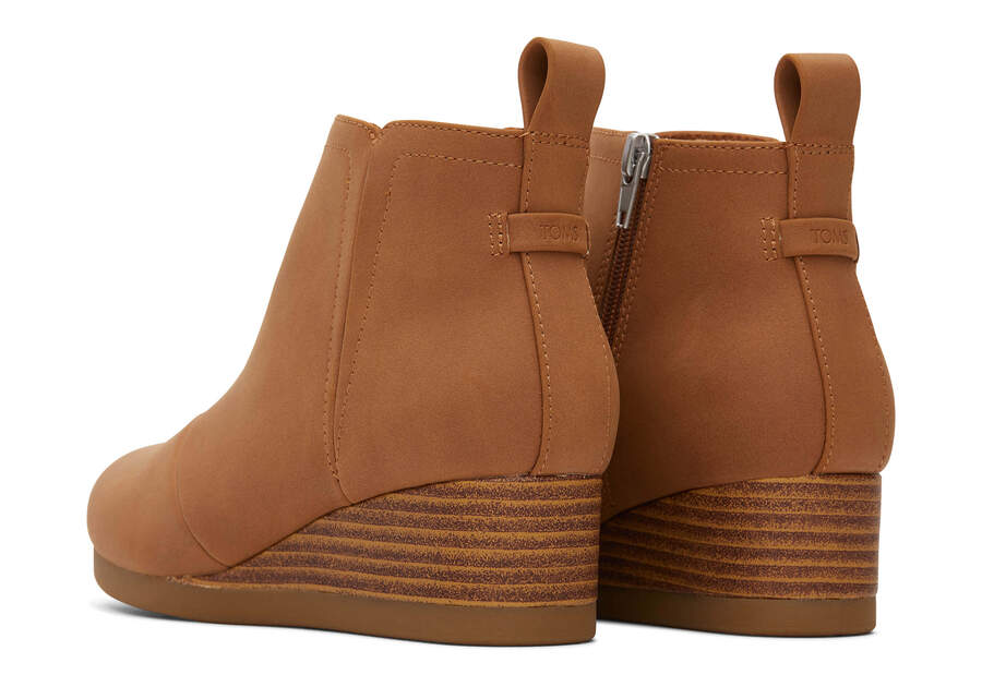 Youth Clare Tan Wedge Kids Boot Back View Opens in a modal