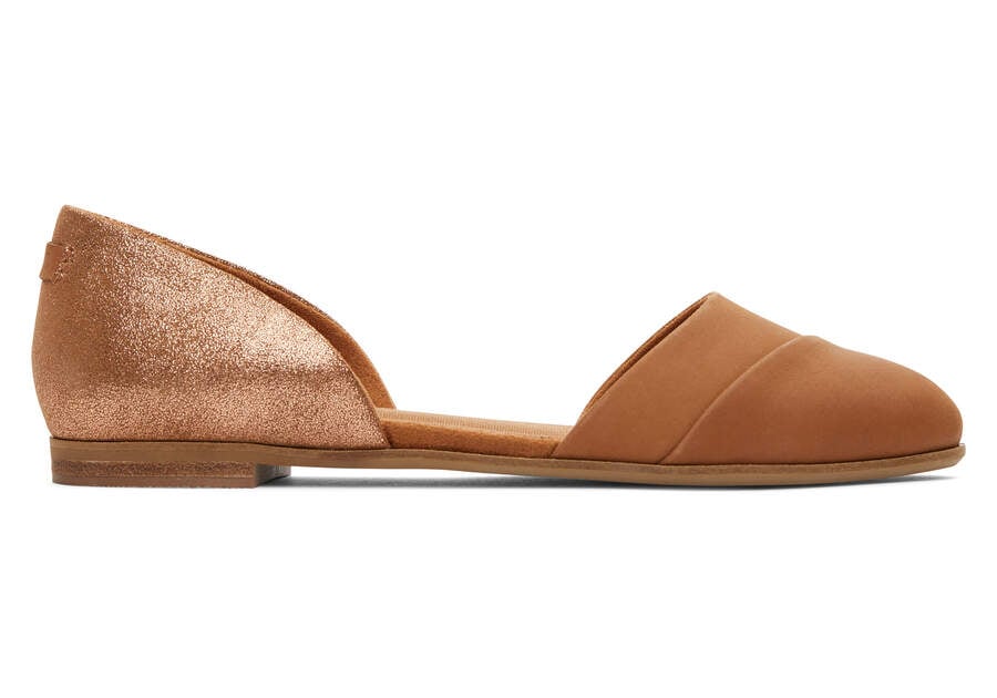 Jutti D'Orsay Tan Leather Flat Side View