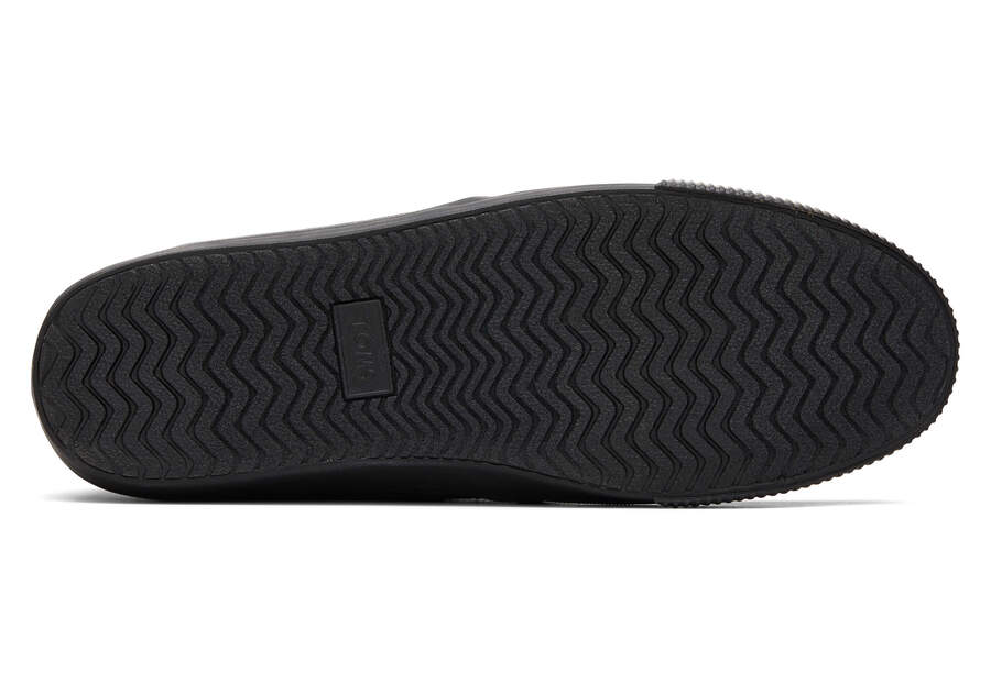 Carlo All Black Heritage Canvas Lace-Up Sneaker Bottom Sole View Opens in a modal