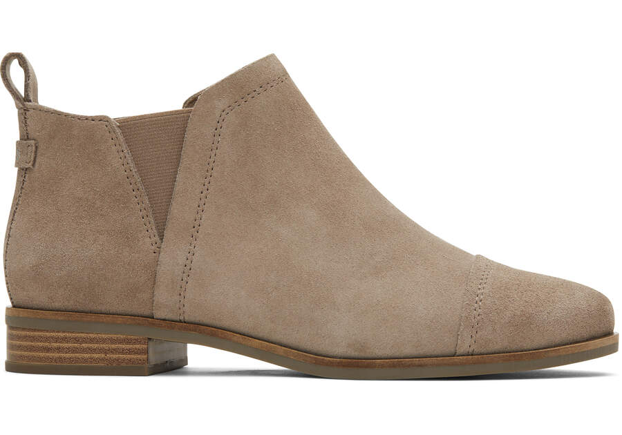 Reese Taupe Suede Ankle Boot Side View Opens in a modal