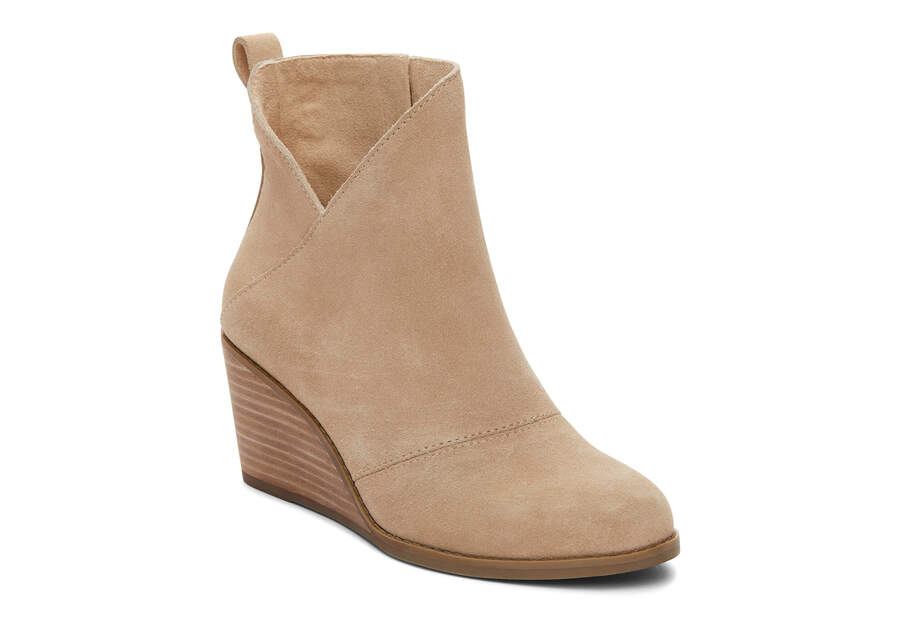 Sutton Oatmeal Suede Wedge Boot Additional View 1