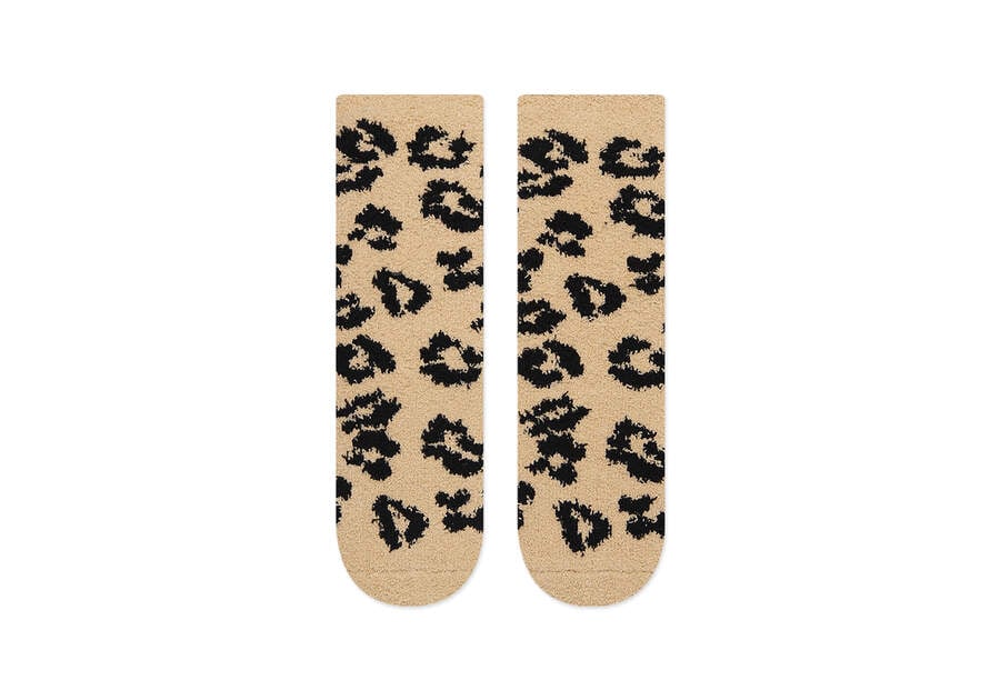 Cozy Cushioned Crew Socks Leopard Additional View 1