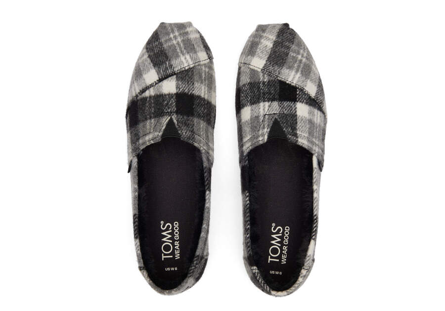 Alpargata Grey Plaid with Faux Fur Top View Opens in a modal