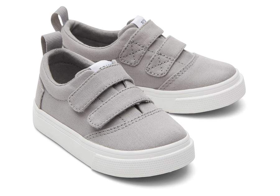 Fenix Drizzle Grey Double Strap Toddler Sneaker Front View Opens in a modal