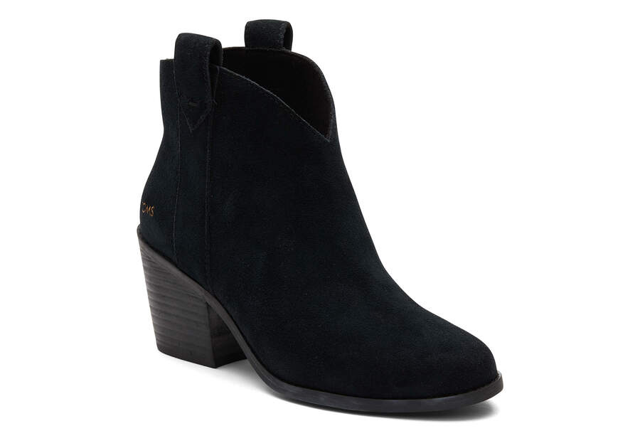 Constance Black Suede Heeled Boot Additional View 1