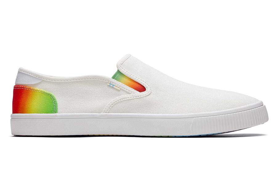 white canvas mens baja slip ons unity collection | TOMS