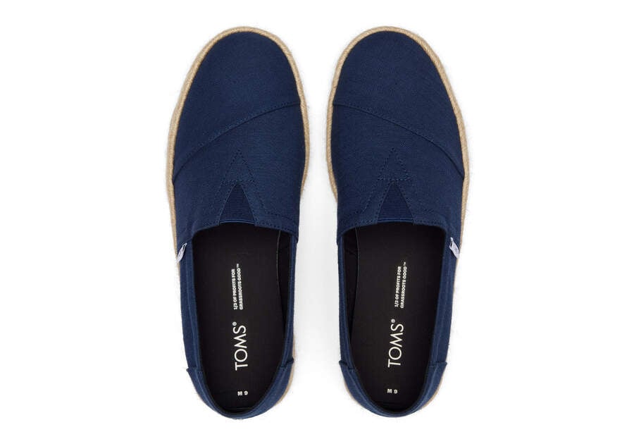 Alpargata Navy Recycled Cotton Rope 2.0 Espadrille Top View Opens in a modal