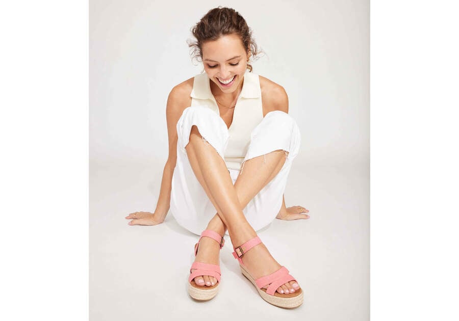 Audrey Pink Metallic Wedge Sandal Additional View 1 Opens in a modal