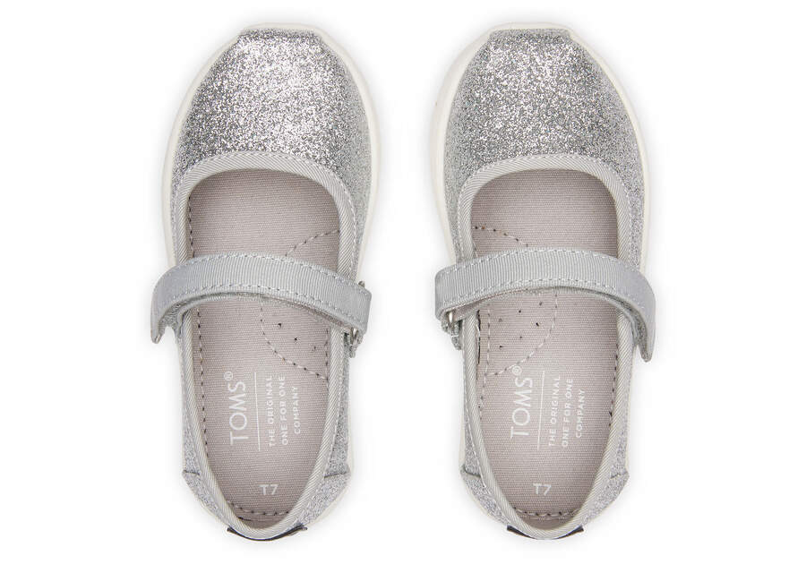 Mary Jane Silver Toddler Shoe Top View Opens in a modal