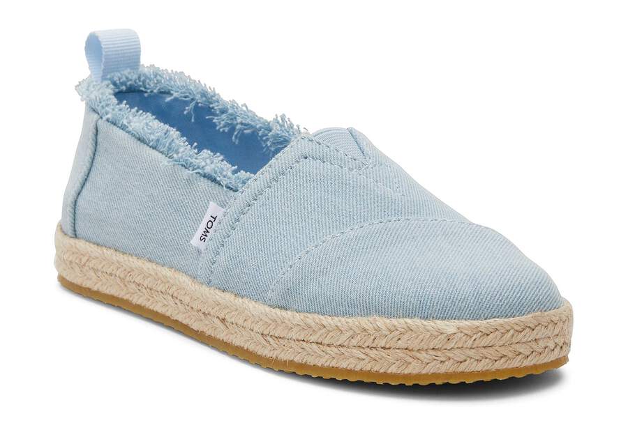 Youth Alpargata Washed Denim Kids Shoe  Opens in a modal
