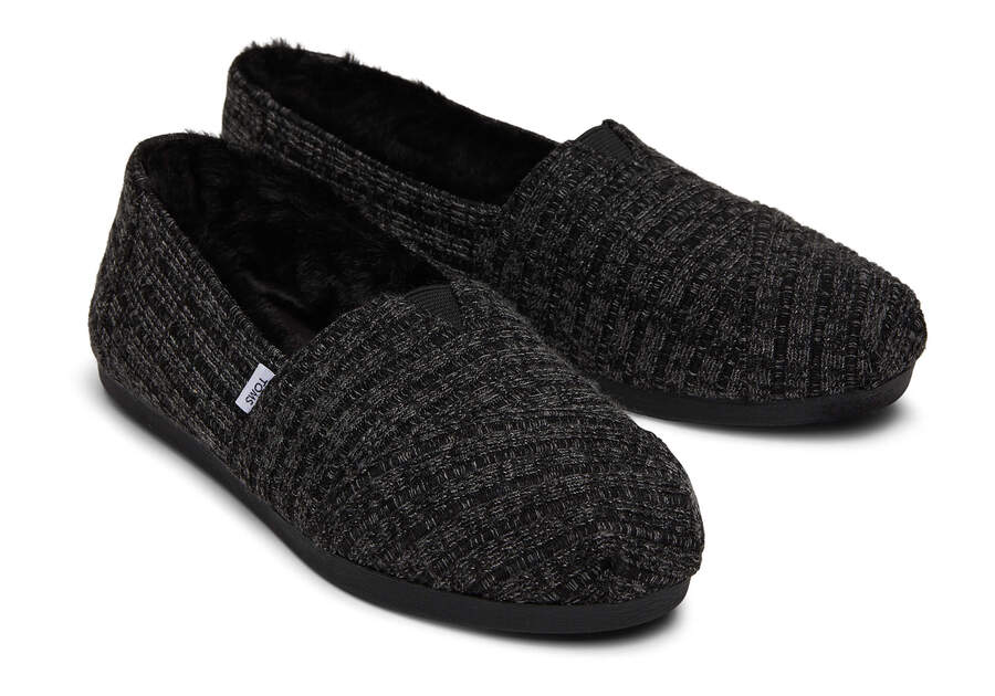 Women's Black Chunky Glitter Alpargata Shoes, Size 6.5 | Toms Official Site - Shoes, Accessories, & Apparel