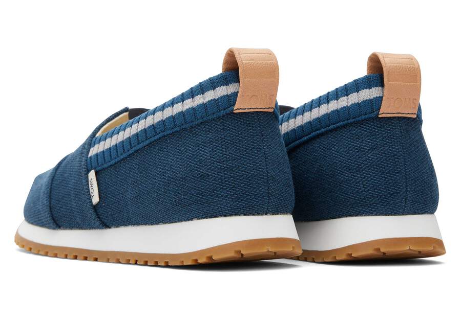 Youth Resident Blue Heritage Canvas Kids Sneaker Back View Opens in a modal