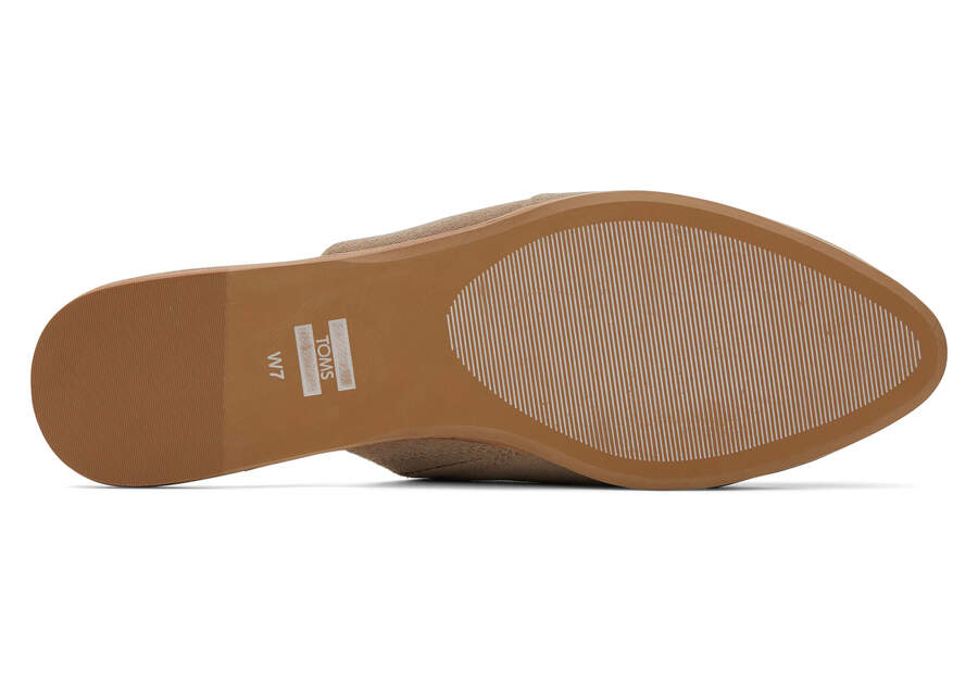 Jade Taupe Suede Slip On Flat Bottom Sole View Opens in a modal
