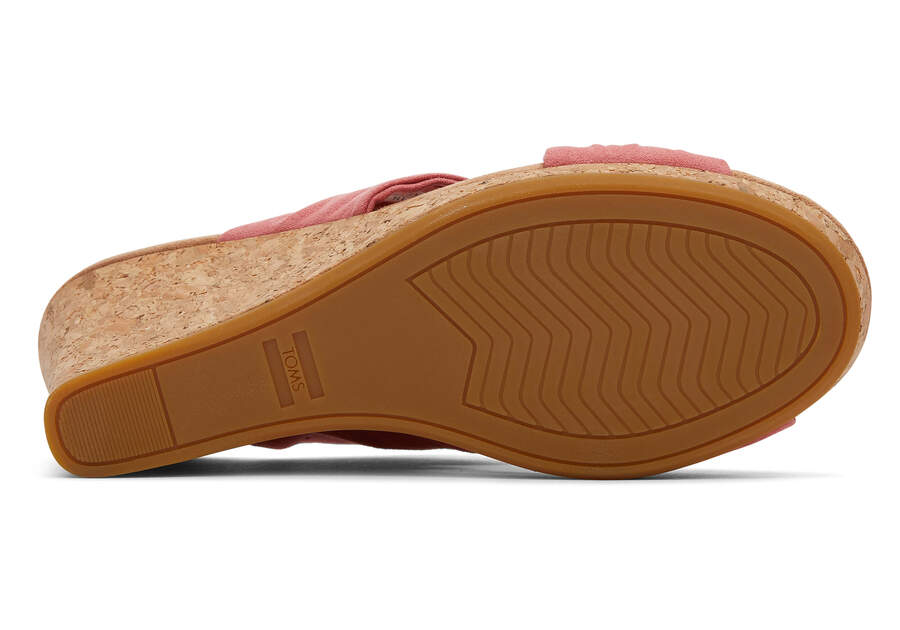 Serena Pink Cork Wedge Sandal Bottom Sole View Opens in a modal