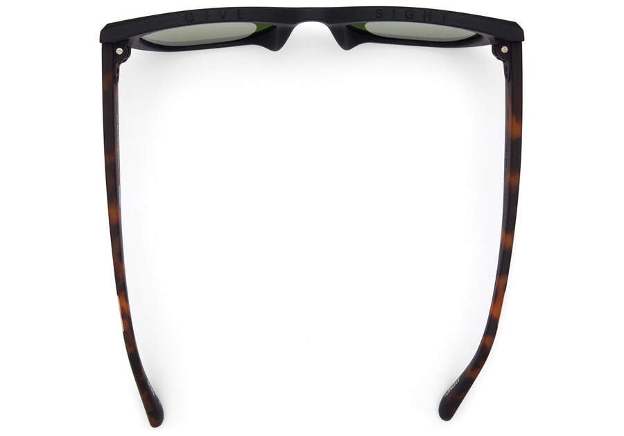 Sydney Black Tortoise Polarized Traveler Sunglasses Top View