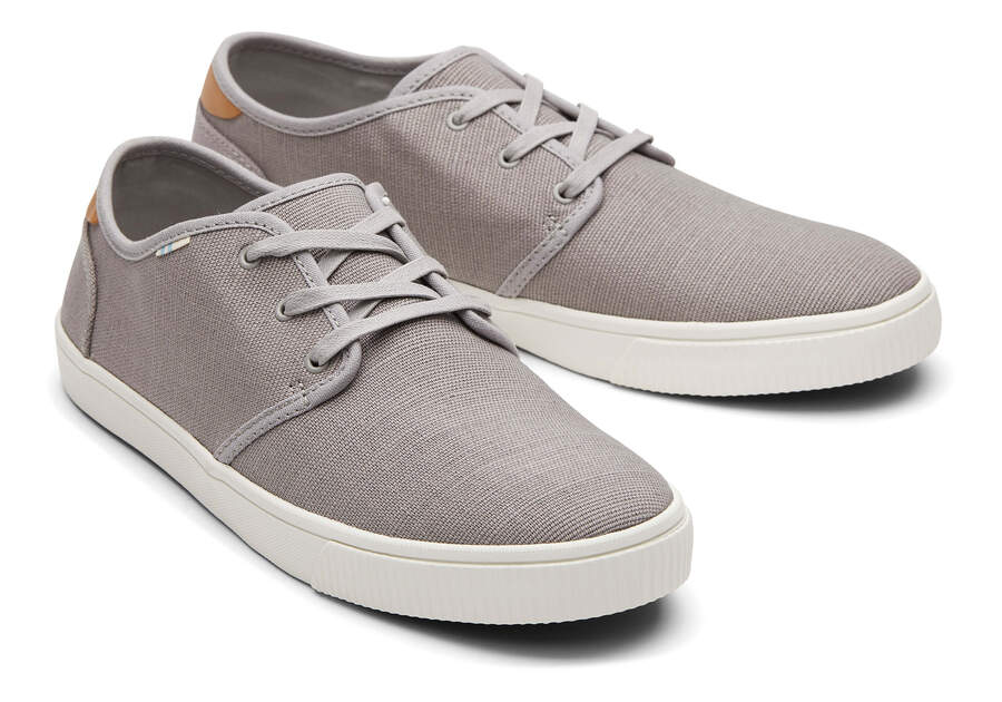 Carlo Grey Heritage Canvas Lace-Up Sneaker Front View Opens in a modal