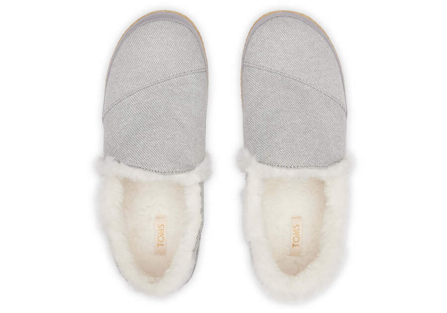 Drizzle Grey REPREVE Soft Heathered Knit Women's India Slippers | TOMS