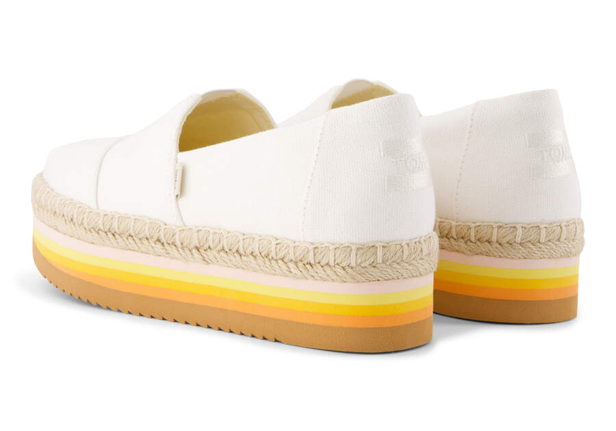 Alpargata Platform Rope High White Espadrille Back View Opens in a modal