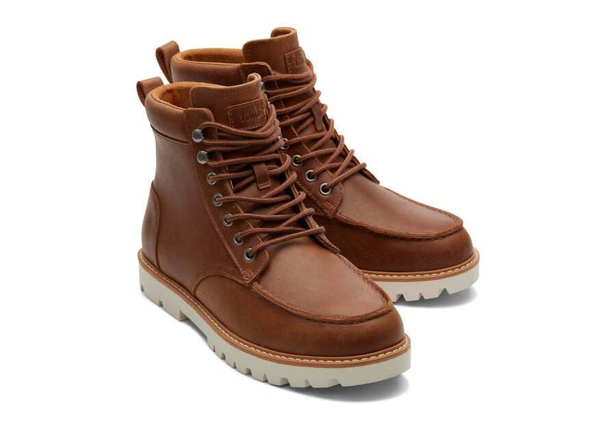 Palomar Tan Water Resistant Leather Boot Front View Opens in a modal