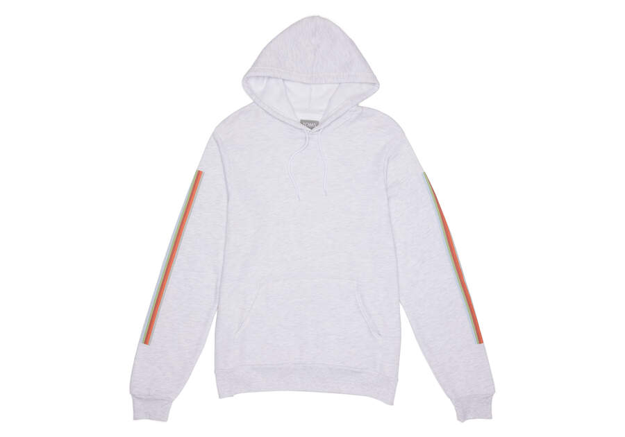 Gradient Striped Fleece Hoodie Front View Opens in a modal