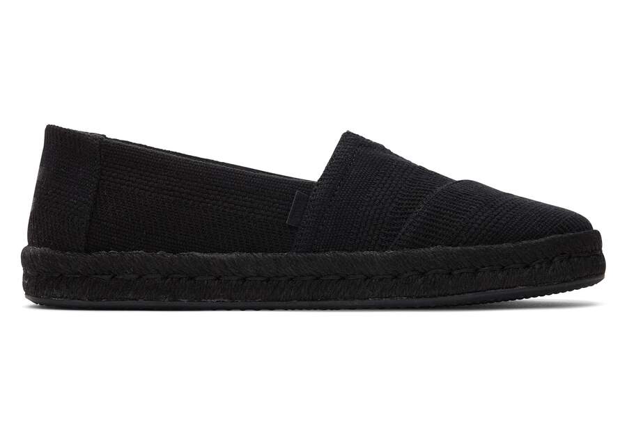 Alpargata Rope 2.0 Black Linen Espadrille Side View Opens in a modal