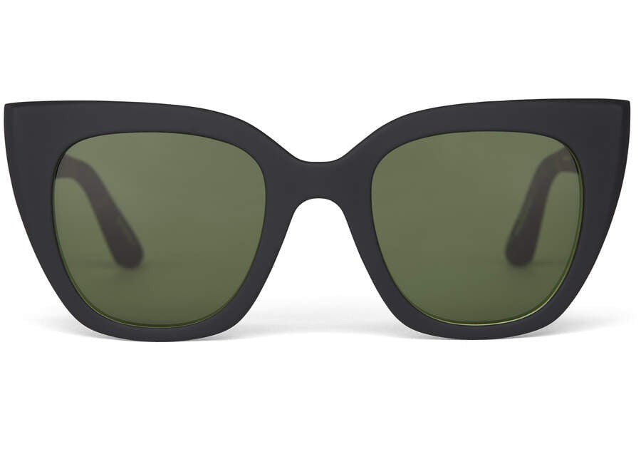 Sydney Black Tortoise Polarized Traveler Sunglasses Front View