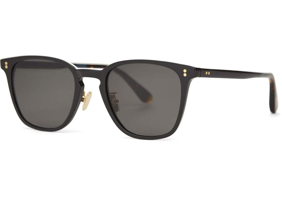 Emerson Black Handcrafted Sunglasses Side View Opens in a modal