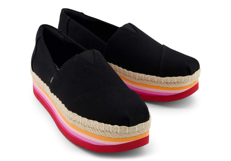 Alpargata Platform Rope High Black Espadrille Front View Opens in a modal