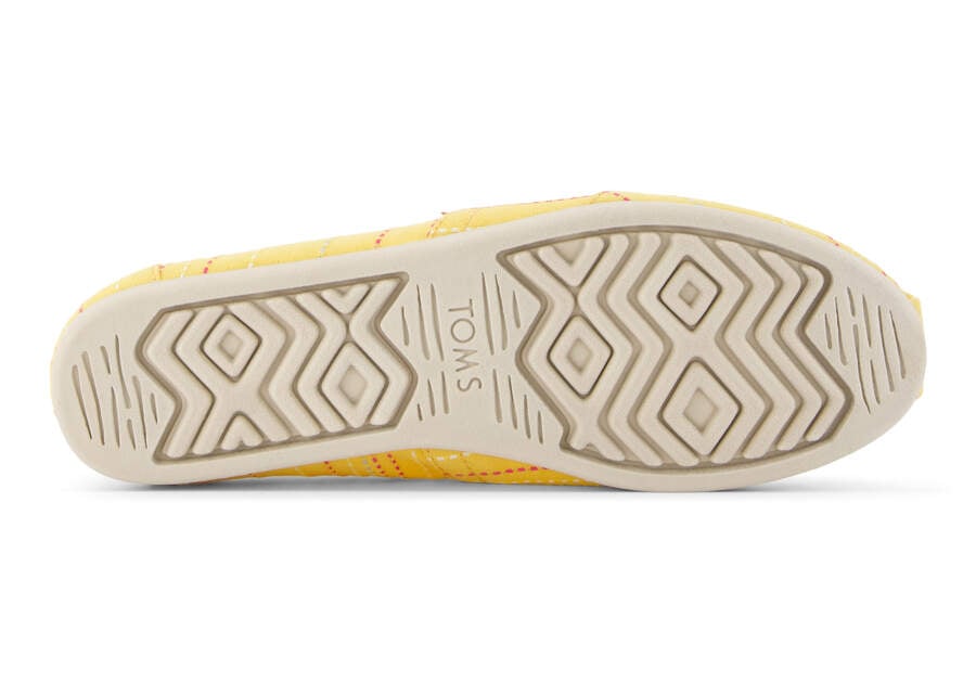 Alpargata Yellow Stitched Stripes Bottom Sole View Opens in a modal