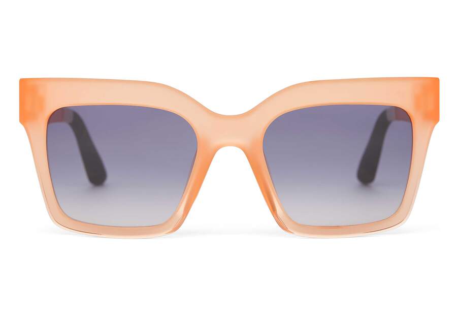 Adelaide Peach Crystal Fade Traveler Sunglasses Front View