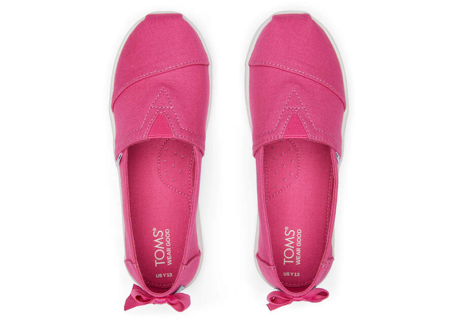 Youth Alpargata Pink Bow Kids Shoe Top View Opens in a modal