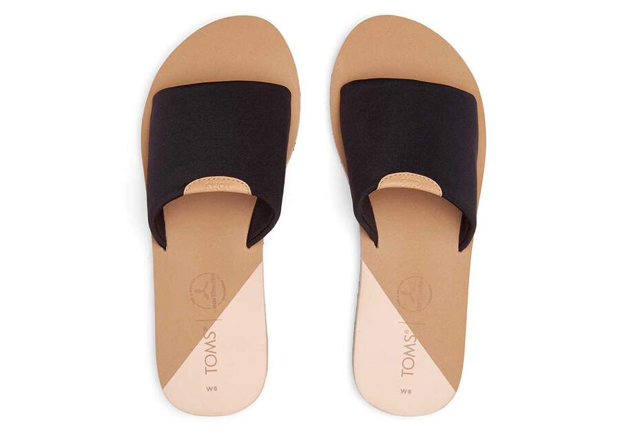 Carly Black Jersey Slide Sandal Top View Opens in a modal