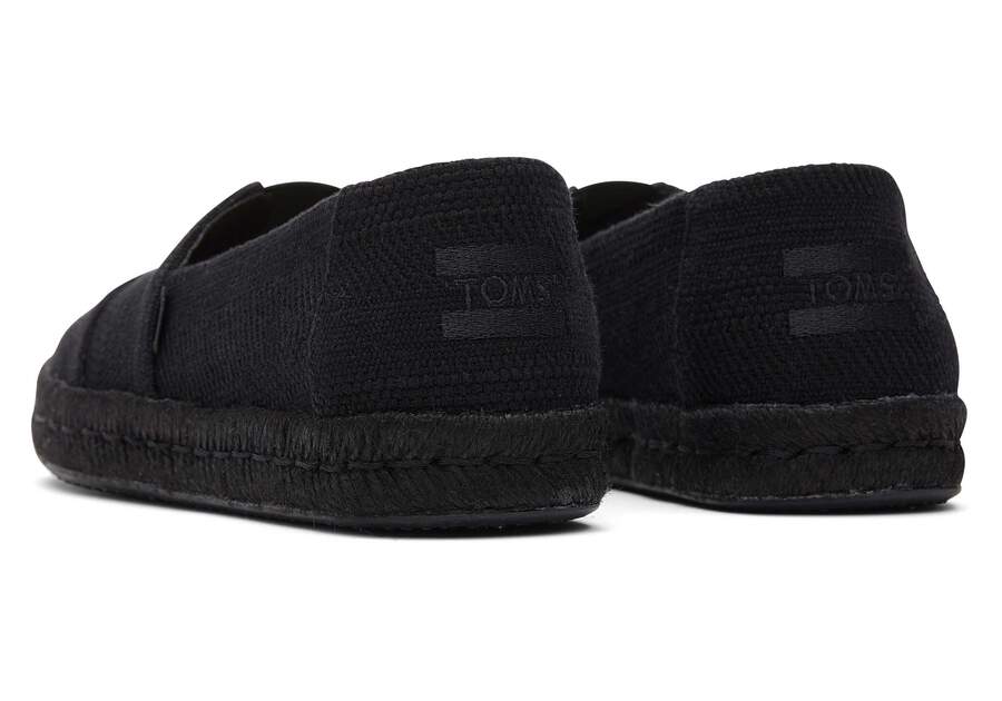 Alpargata Rope 2.0 Black Linen Espadrille Back View Opens in a modal