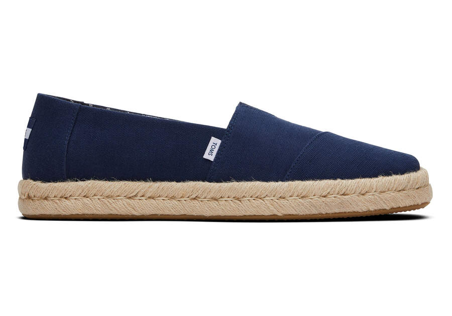 Alpargata Navy Recycled Cotton Rope 2.0 Espadrille Side View Opens in a modal