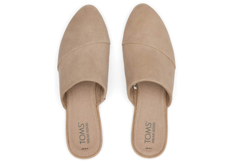 Jade Taupe Suede Slip On Flat Top View Opens in a modal