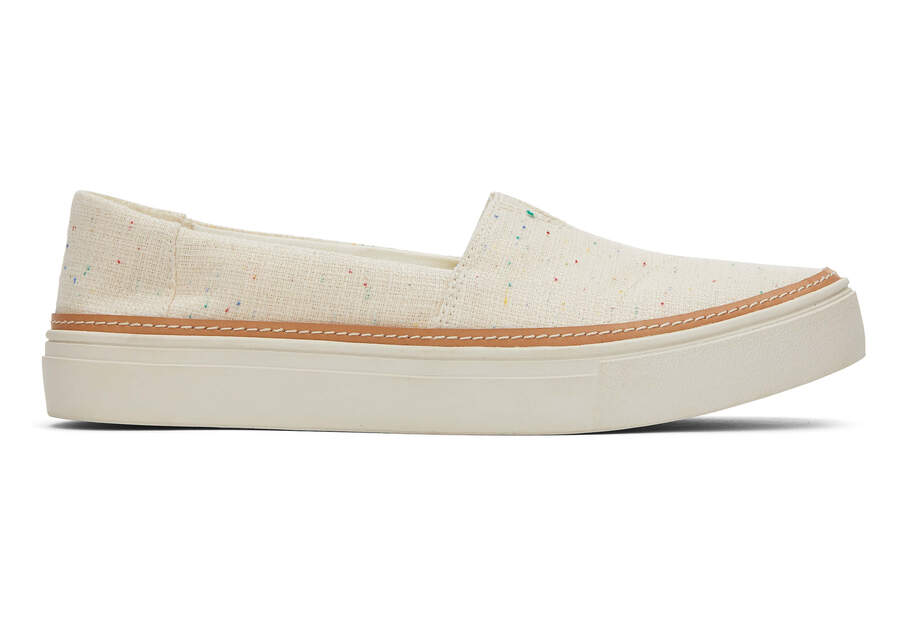 Tan Speckled Parker Recycled Cotton Slip On Sneaker TOMS
