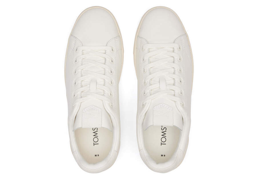TRVL LITE Porcelain Leather Lace-Up Sneaker Top View Opens in a modal