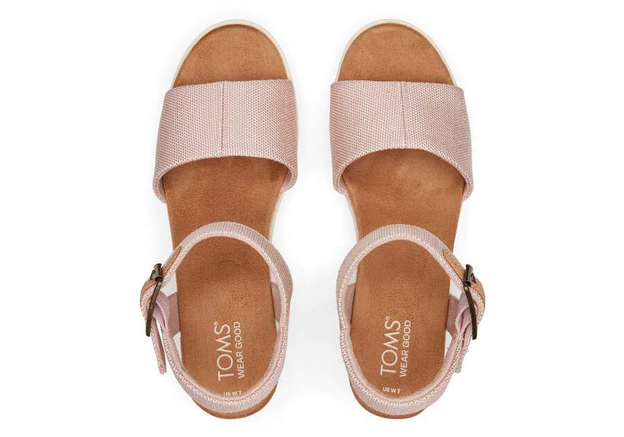 Diana Pink Wedge Sandal Top View Opens in a modal
