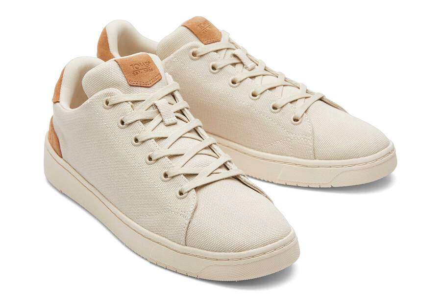 TRVL LITE Cream Suede Lace-Up Sneaker Front View Opens in a modal