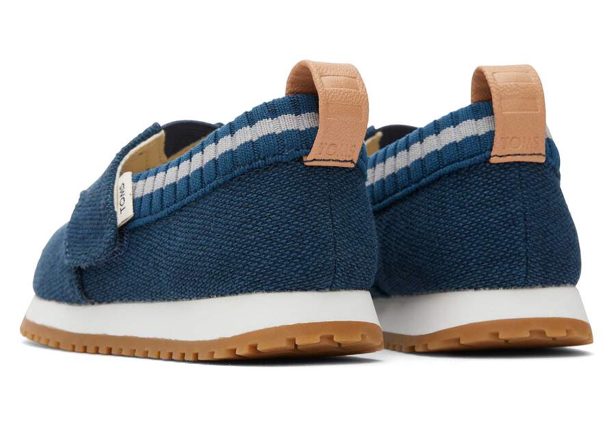 Tiny Resident Blue Heritage Canvas Toddler Sneaker Back View
