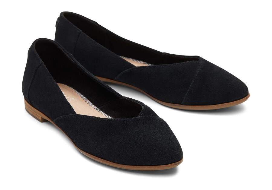 Jutti Neat Black Suede Flat Front View