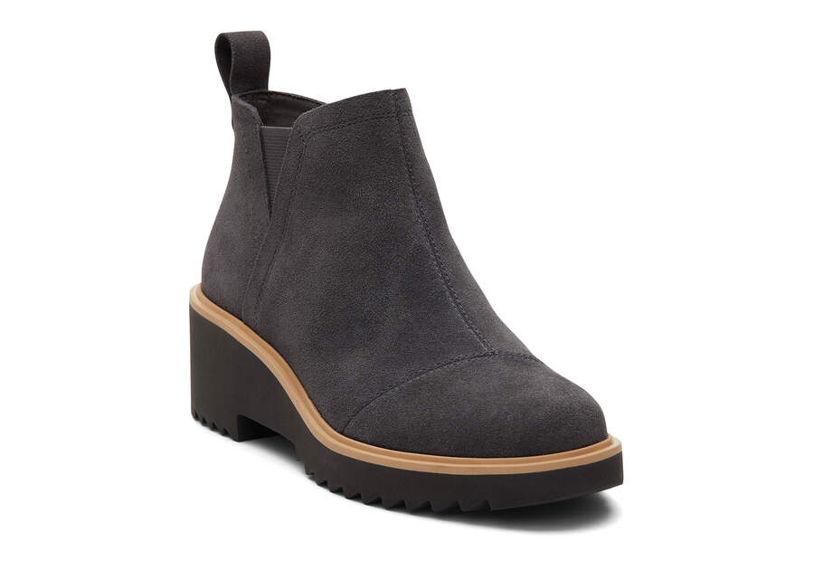 Maude Forged Iron Suede Wedge Boot Additional View 1 Opens in a modal