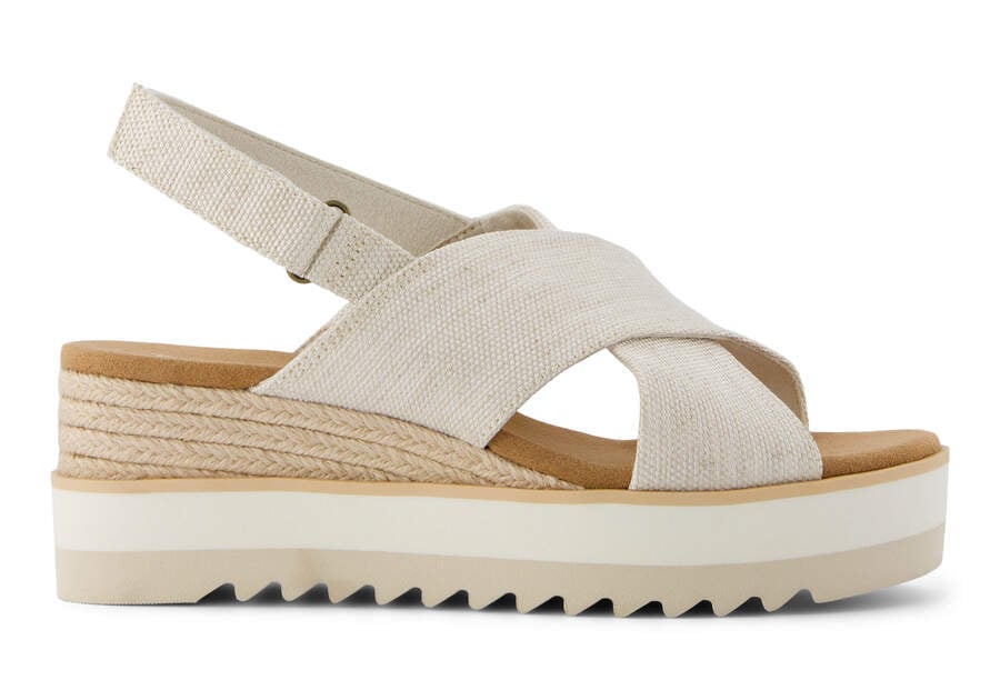 Diana Crossover Natural Wedge Sandal Side View Opens in a modal
