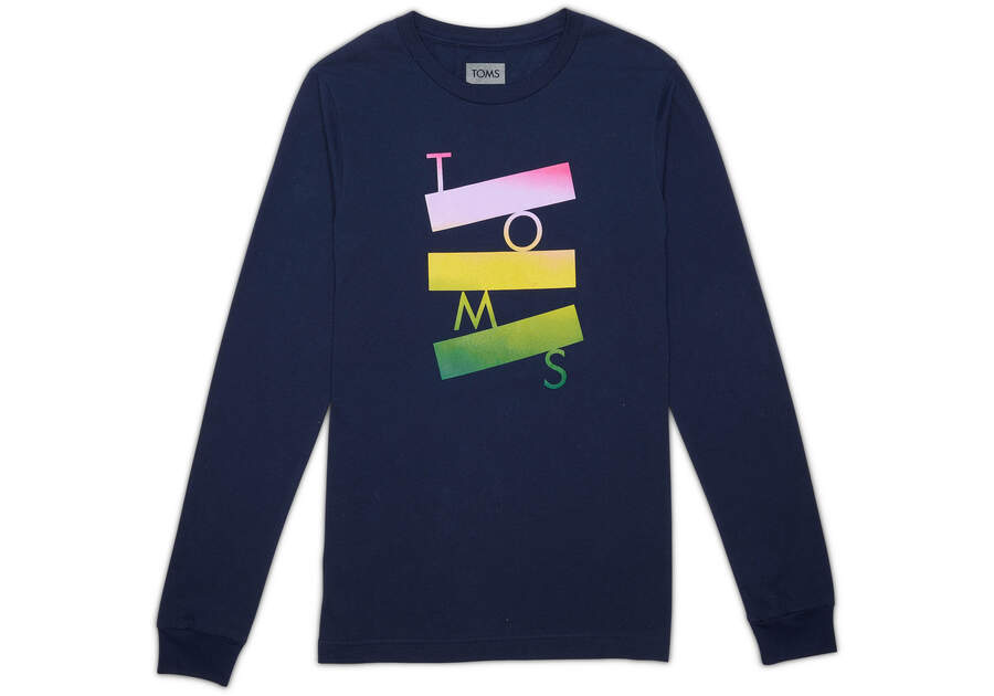 TOMS Logo Long Sleeve Crew Tee Front View