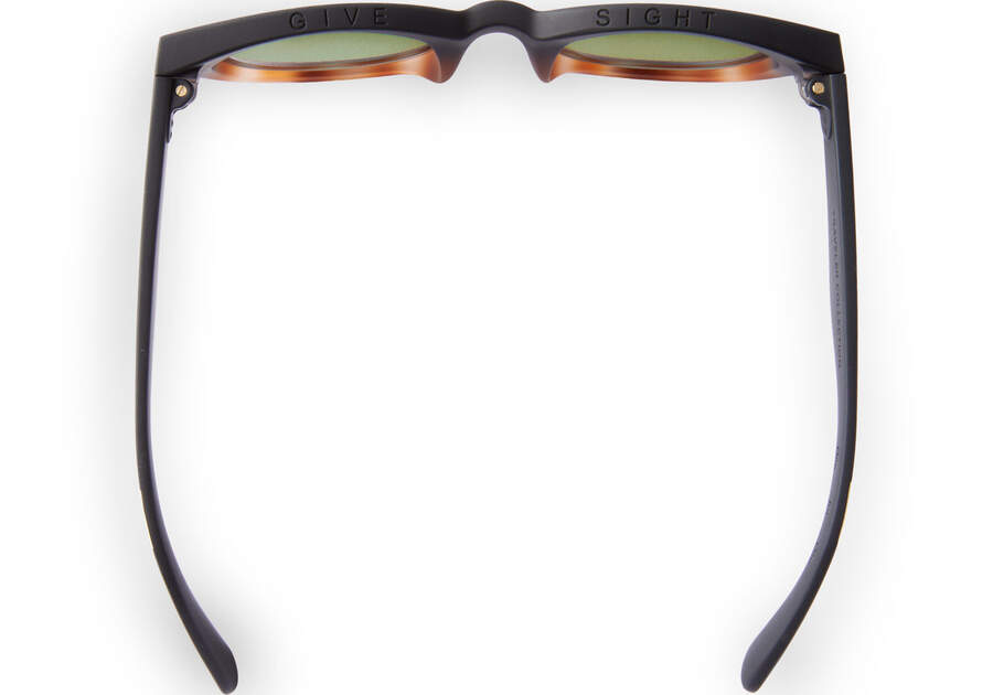 TRAVELER by TOMS Paloma Matte Black Honey Tortoise Fade Polarized Top View Opens in a modal