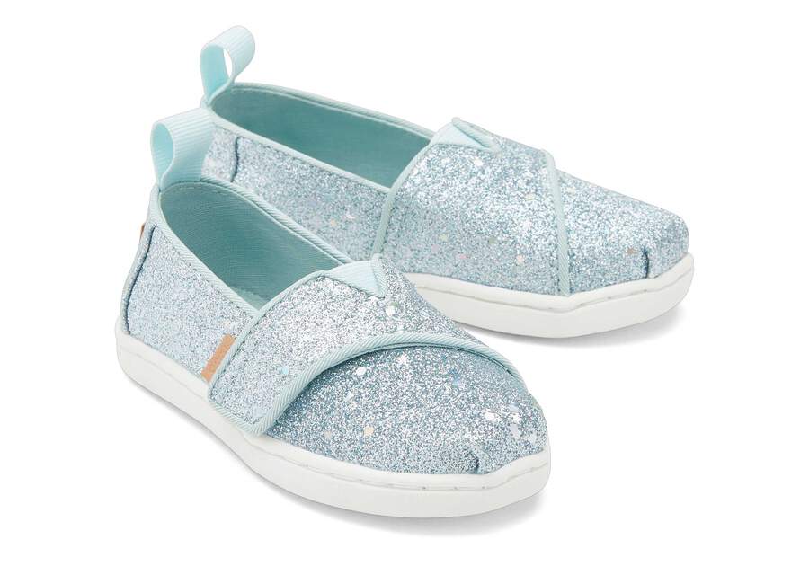 Alpargata Mint Cosmic Glitter Toddler Shoe Front View Opens in a modal