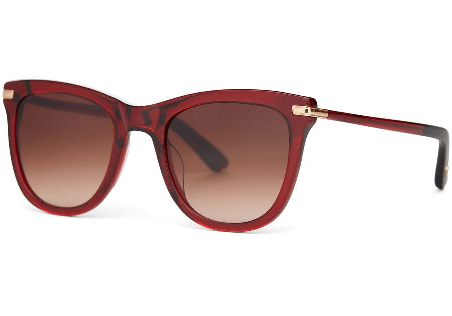 Victoria Rosewood Handcrafted Sunglasses Side View Opens in a modal